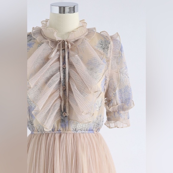 ChicWish We Know It All Gradient Pleated Mesh Tulle Dress - Picture 4 of 6